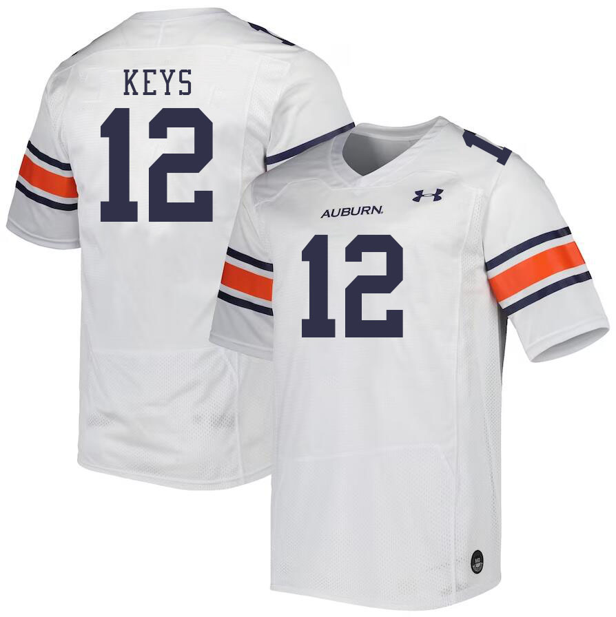 Men #12 Austin Keys Auburn Tigers College Football Jerseys Stitched-White